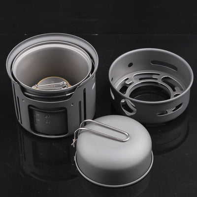 Set de Utensilios de Camping Portátil de Aluminio para 1-2 Personas - 7 Piezas - Image 2