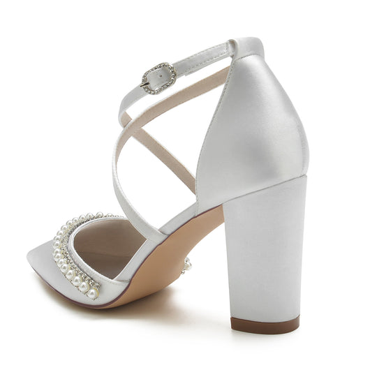 Zapatos de Tacón Cuadrado con Punta Afilada y Cristales Brillantes - Image 39