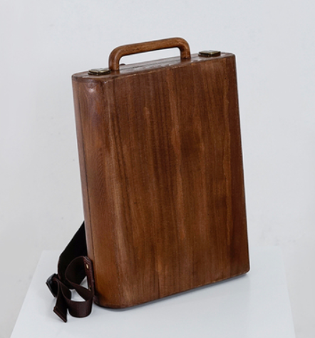 Mochila Escolar de Madera Artesanal Estilo Retro Literario