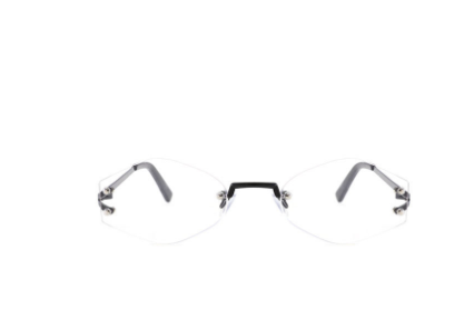 Retro oval vintage sunglasses with orange hexagonal lenses and gold-tone metal temples, held by a hand. - Image 9