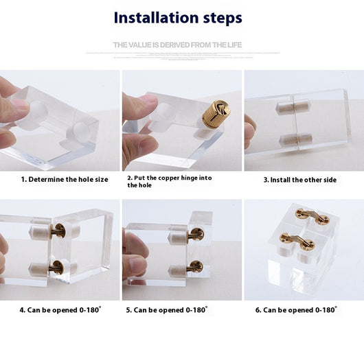 Bisagra Oculta Plegable 180° de Cobre para Cajas y Muebles - Image 14