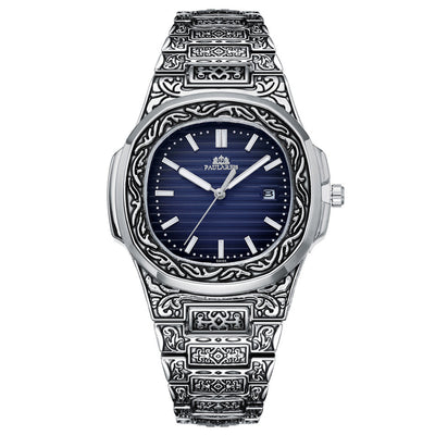 Reloj Hombre Cuarzo Tallado Loro Calendario Luminiscente - Image 23