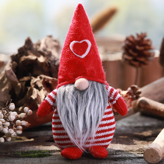 Adorno Navideño Muñeca Anciano Bosque con Gorro Tejido de Copo de Nieve - Image 52