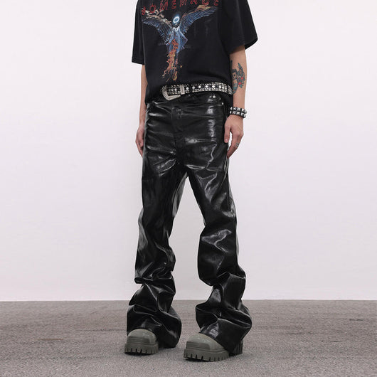 Jeans Acampanados con Acabado Brillante en Cera Oleosa - Image 12