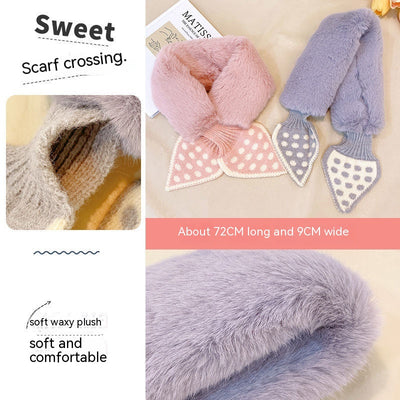 Bufanda Invierno con Moño y Lunares Estilo Coreano - Image 16