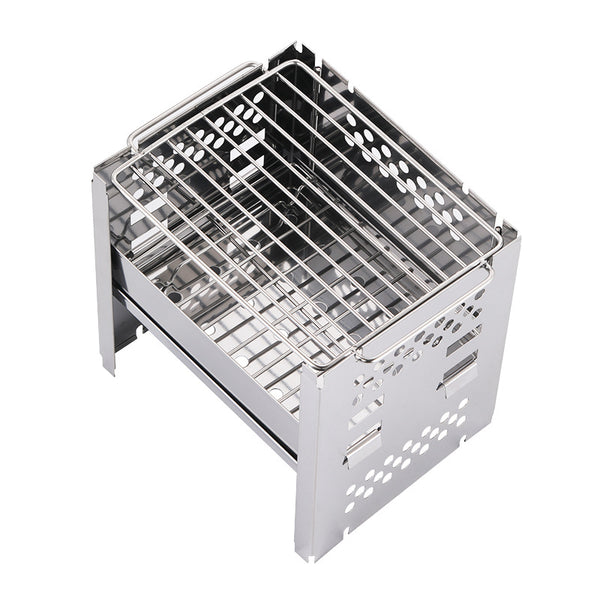 Asador Portátil Dual 2 en 1 de Acero Inoxidable con Parrilla Desmontable - Image 3