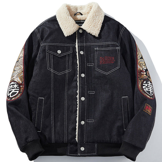 Chaqueta Denim Acolchada con Forro de Terciopelo para Hombre y Mujer - Image 9
