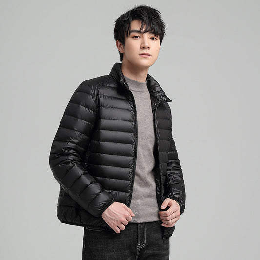 Abrigo de Algodón Slim Fit Talla Grande con Cuello Alto - Cálido y Elegante