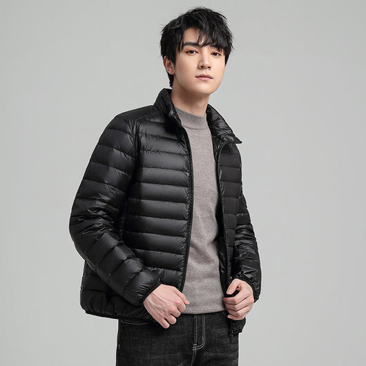 Abrigo de Algodón Slim Fit Talla Grande con Cuello Alto - Cálido y Elegante