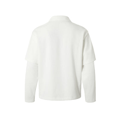 Playera Suelta con Diseño de Cuentas Abstractas y Solapas para Hombre - Image 2