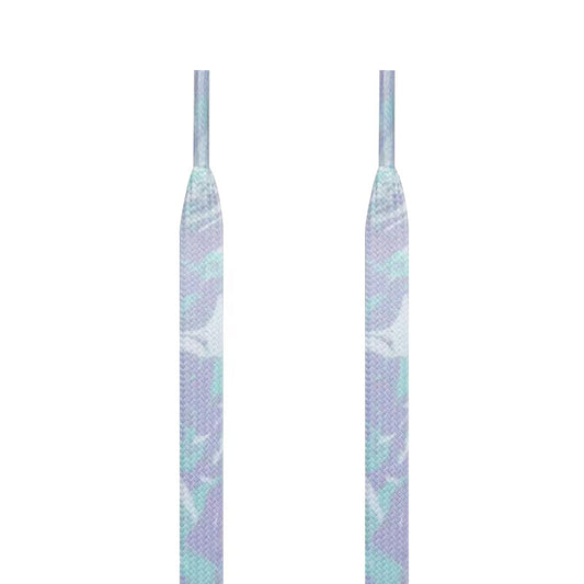 Cordones Estilo Chino Púrpura y Azul con Diseño Graffiti
