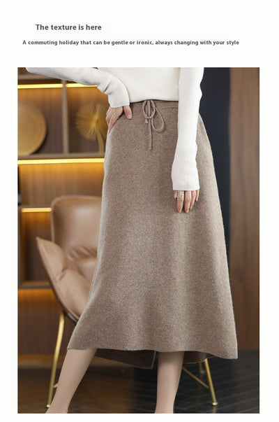 Falda Cashmere Elegante con Detalle Anudado para Mujer - Image 15