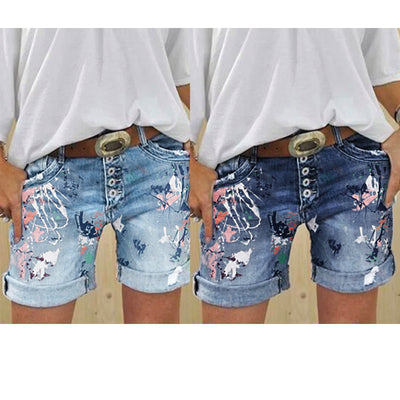 Shorts de Mezclilla Estampados Efecto Lavado - Image 7