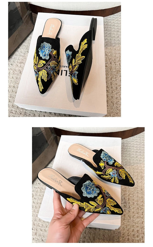 Pantuflas Bordadas Baotou Estilo Nacional para Mujer - Comodidad de Verano - Image 20