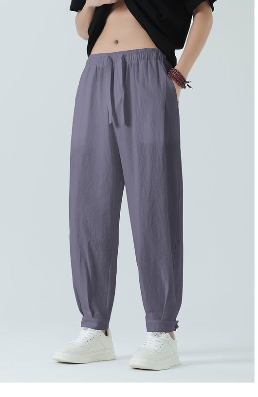 Pantalones Minimalistas para Hombre Primavera-Verano con Botones de Nudo - Image 10