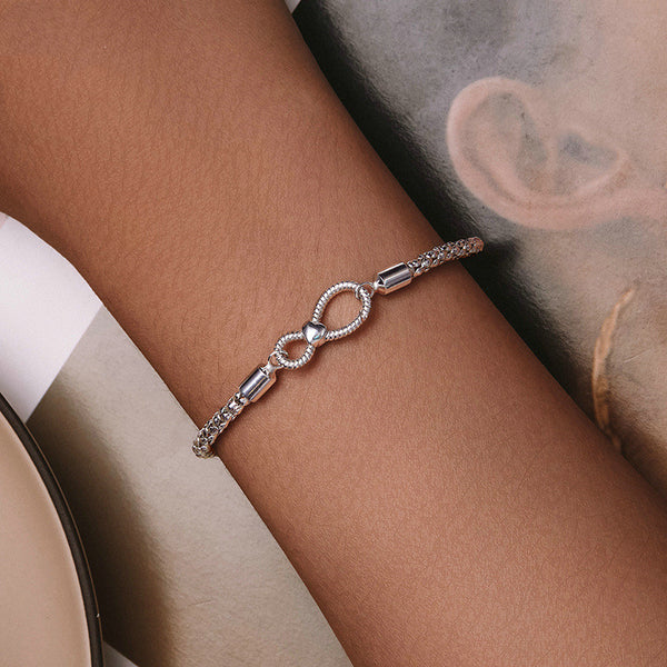 Pulsera de Plata 925 con Símbolo del Infinito - Joyería Minimalista para Mujer