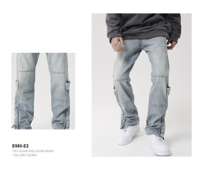 Jeans Vintage de Tiro Alto y Pierna Recta con Cierre Dividido - Image 10