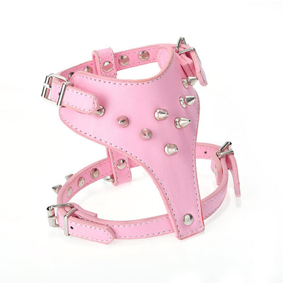 Arnés de Cuero con Tachuelas para Perros Pequeños - Chaleco Protector Negro - Image 12