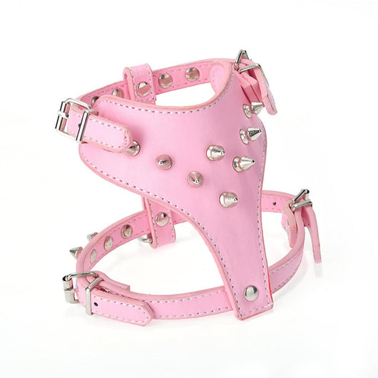 Arnés de Cuero con Tachuelas para Perros Pequeños - Chaleco Protector Negro - Image 12