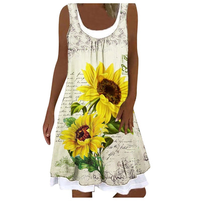 Vestido Largo Estampado sin Mangas con Escote en V para Mujer - Image 8