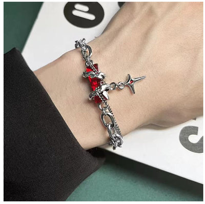 Pulsera de Diamante Negro con Estrella Bordada para Hombre - Image 11