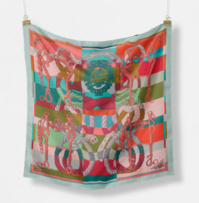 Pañuelo de Seda Estampado Minimalista - Elegancia Versátil - Image 34