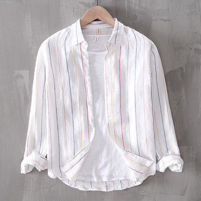 Camisa Casual de Rayas para Hombre - Manga Larga