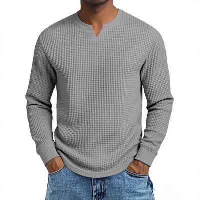 Polera Slim Fit Cuello V Manga Larga Casual para Hombre - Image 3
