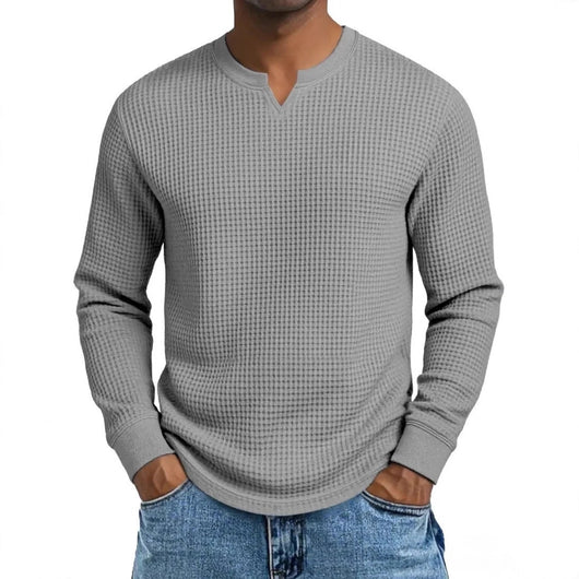 Polera Slim Fit Cuello V Manga Larga Casual para Hombre - Image 3