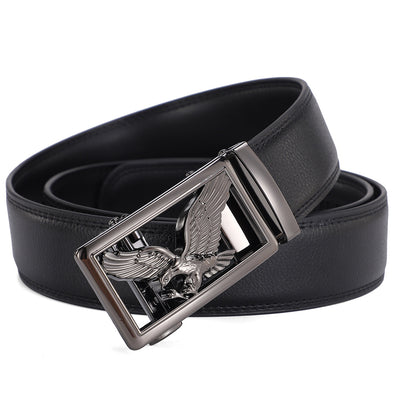 Cinturón de Cuero Genuino para Hombre con Hebilla Automática - Lujo Minimalista - Image 2