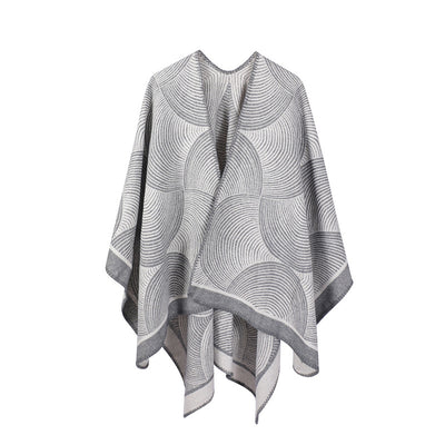 Chal de Lana Estampado Geométrico para Mujer - Image 4