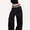 Jeans Retro Americano Desgastado Mujer Corte Recto Holgado
