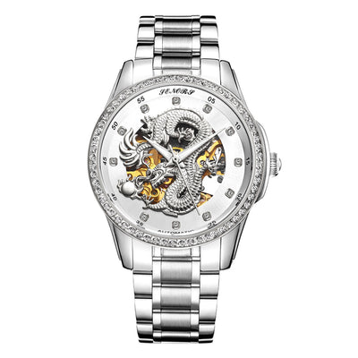 Reloj para Hombre con Dragón Dorado en Relieve - Image 5