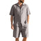 Conjunto de Dos Piezas: Camisa Jacquard a Rayas y Shorts para Playa