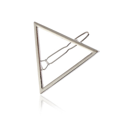 Clip de Cabello Geométrico Triangular de Metal con Motivo Luna - Image 16