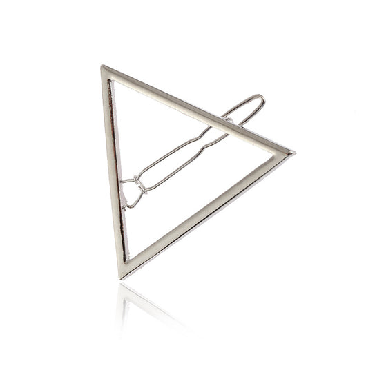 Clip de Cabello Geométrico Triangular de Metal con Motivo Luna - Image 16