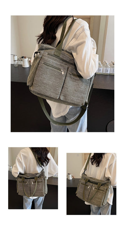 Bolso Tote de Mezclilla Retro Capacidad Extra para Mujer - Image 28