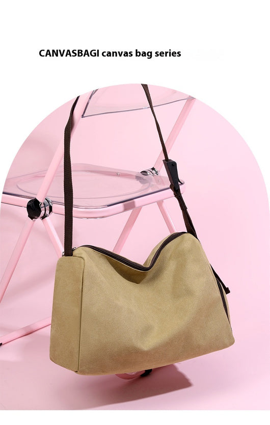Bolsa Deportiva Retro Canvas de Gran Capacidad con Correa Cruzada - Image 24