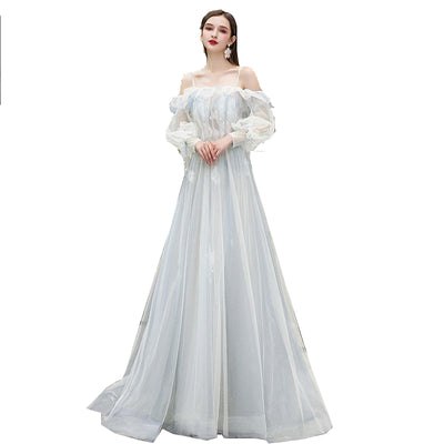 Vestido de Noche Elegante Hombro Asimétrico Estilo Hepburn para Ceremonias - Image 9