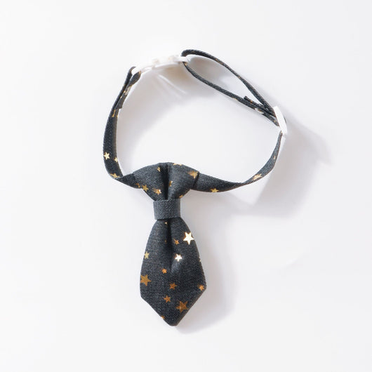 Collar Diseñador para Perros Pequeños y Medianos con Corbata Estrella Dorada Ajustable - Image 3