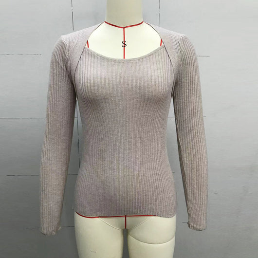 Blusa Ajustada de Punto Manga Larga para Mujer - Image 24