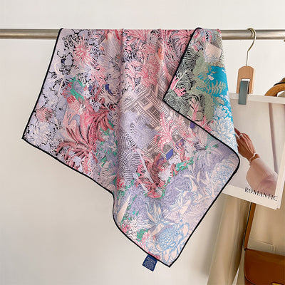 Pañuelo de Seda y Lana Tropical Bicolor - Image 3
