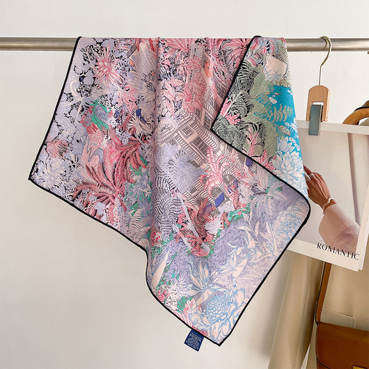 Pañuelo de Seda y Lana Tropical Bicolor - Image 3