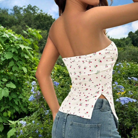 Top Corsetero Floral Elegante para Mujer