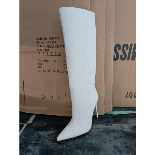 Botas de Tacón Stiletto Punta Afilada Talla Grande para Mujer - Image 16