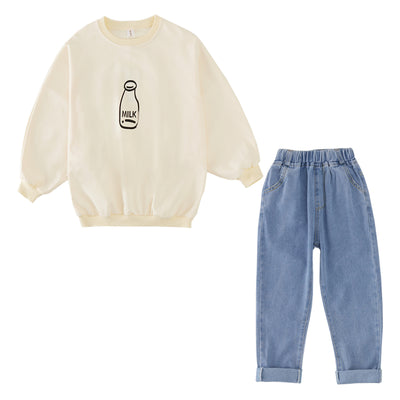 Conjunto Infantil Estilo Western: Top Estampado Cerveza y Jeans - Image 10