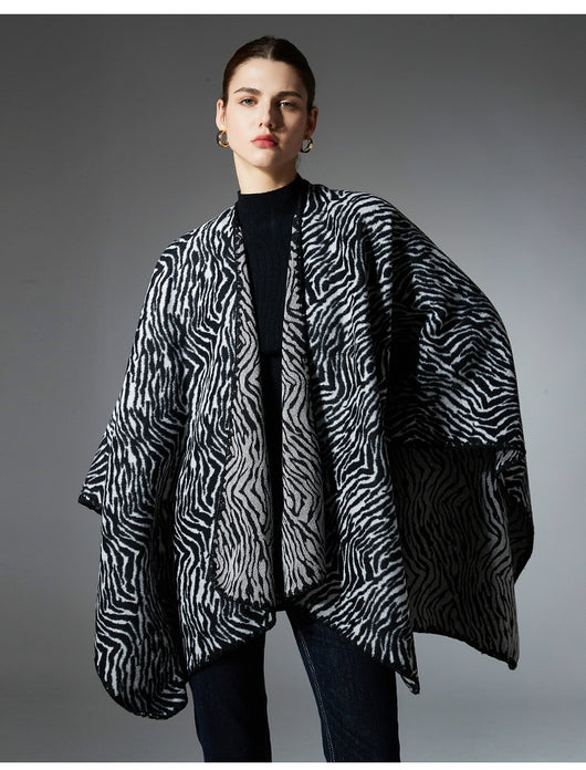 Chal Zebra Cálido de Largo Medio para Invierno - Image 13