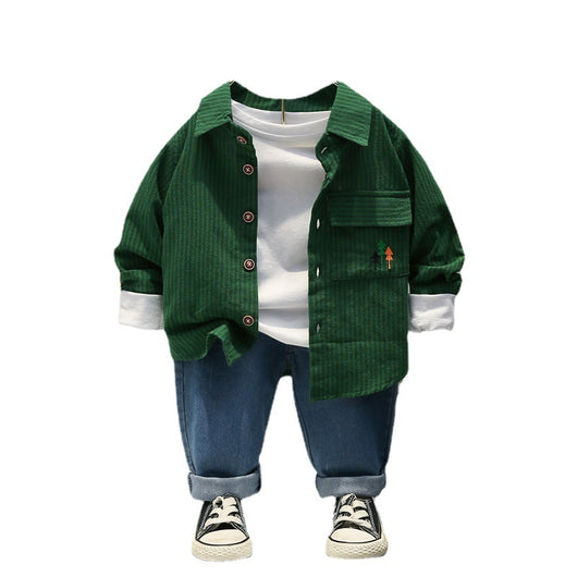 Conjunto Infantil de Camisa Rayada Manga Larga - Image 7
