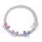 Female Hip Hop Punk Cuban Buckle Grande Butterfly Necklace Blanco K Mixed Color