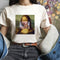 Camiseta Estampado Artístico Óleo Cuello Redondo para Mujer